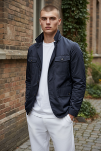 MANTO REVERSIBLE SPORT TO FIELD JACKET - NAVY & BROWN MIX