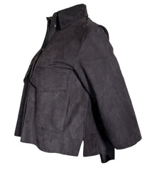 GRENN PILOT WOMEN'S SUEDE JACKET - NAVY
