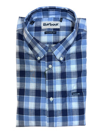 BARBOUR HARWOOD GINGHAM TAILORED SHIRT - BLUE