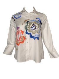 ROSSO 35 HAND PAINTED SHIRT - MUTLICOLOR FLOWERS