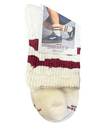 MARCOLIANI PIMA COTTON DISTRESSED SNEAKER SOCK - IVORY
