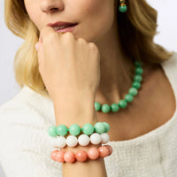 JULIE VOS PORTOFINO BEADED BRACELET - MELON JADE