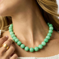 JULIE VOS PORTOFINO BEADED NECKLACE - AQUA JADE