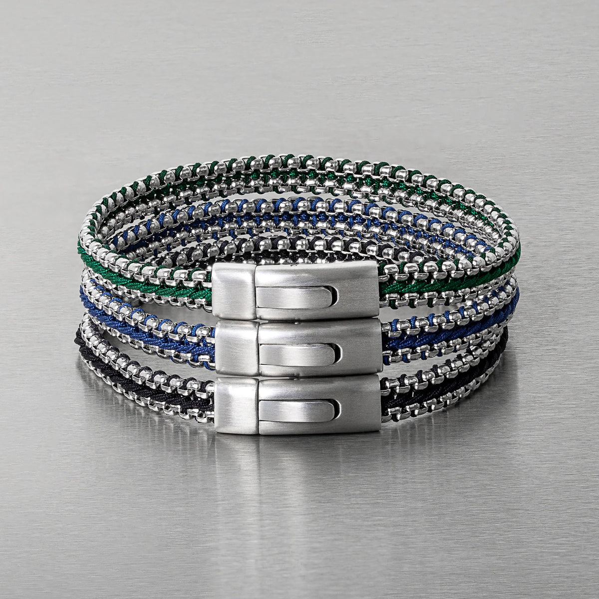 TATEOSSIAN BRACELET - TRIS BUTTON BRACELET IN BLUE