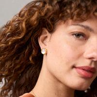 JULIE VOS RAINBOW STUD - IRIDESCENT TOURMALINE PINK WITH PINK DAWN HALO