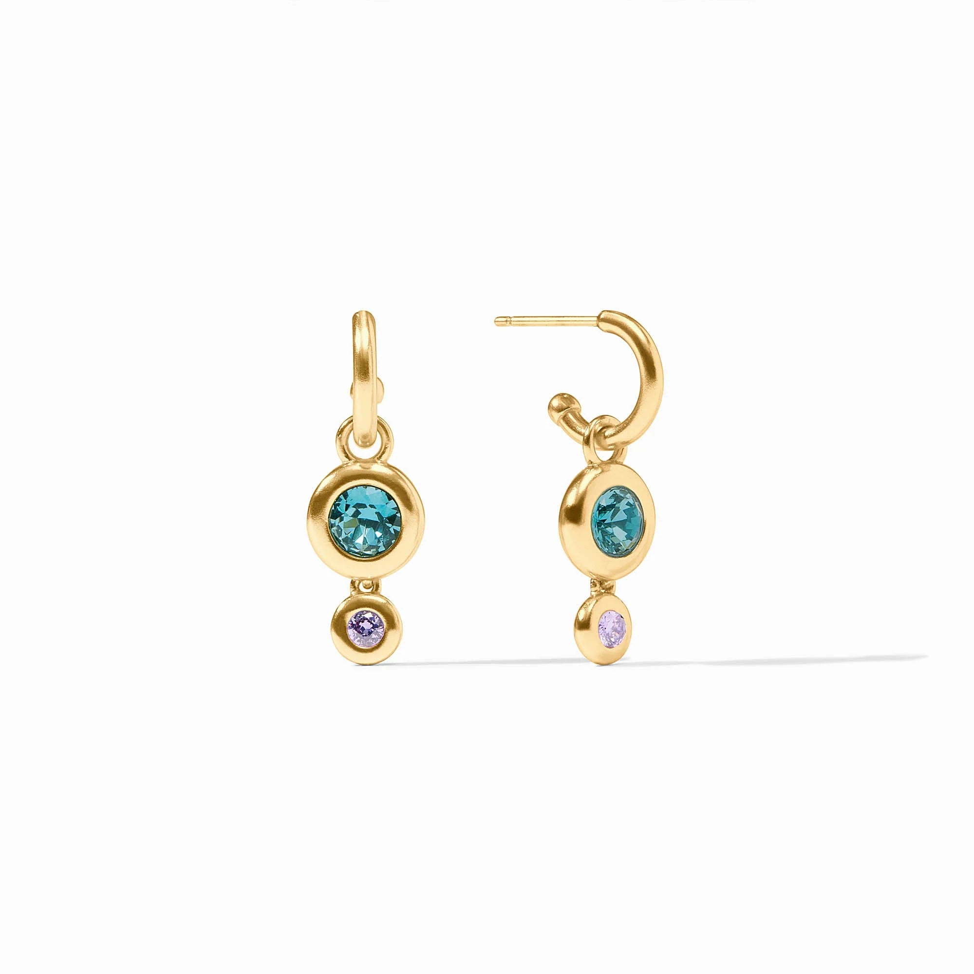 JULIE VOS RAINBOW DUO HOOP & CHARM - BLUE TWILIGHT