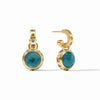 JULIE VOS RAINBOW HOOP & CHARM - IRIDESCENT MONTANA BLUE WITH BLUE TWILIGHT HALO