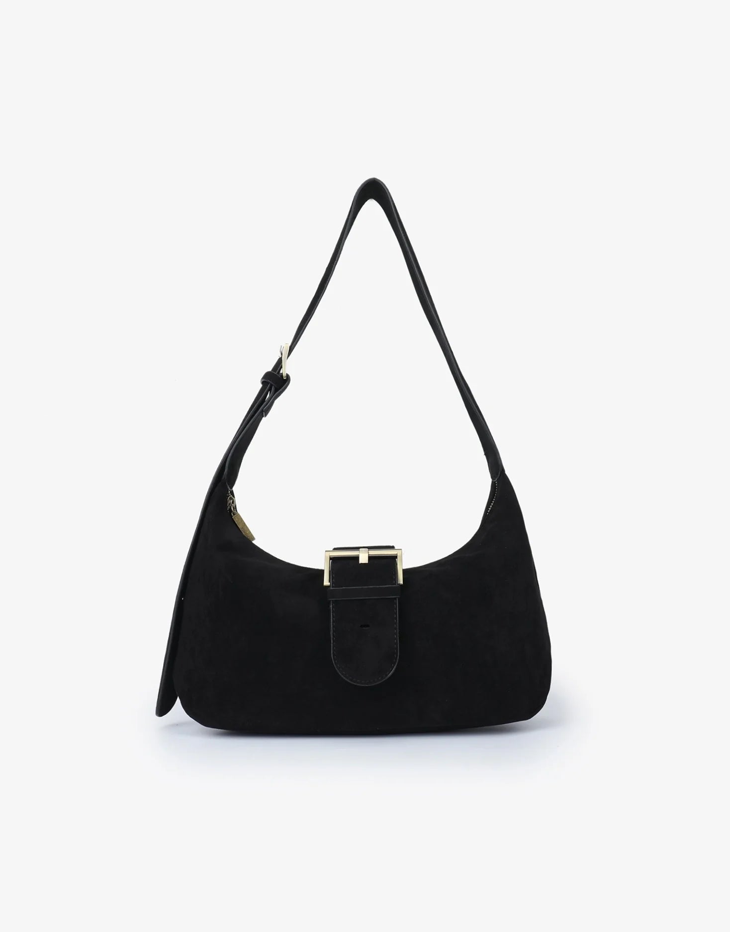 REMI/REID SANA SHOULDER FAUX SUEDE BAG - BLACK