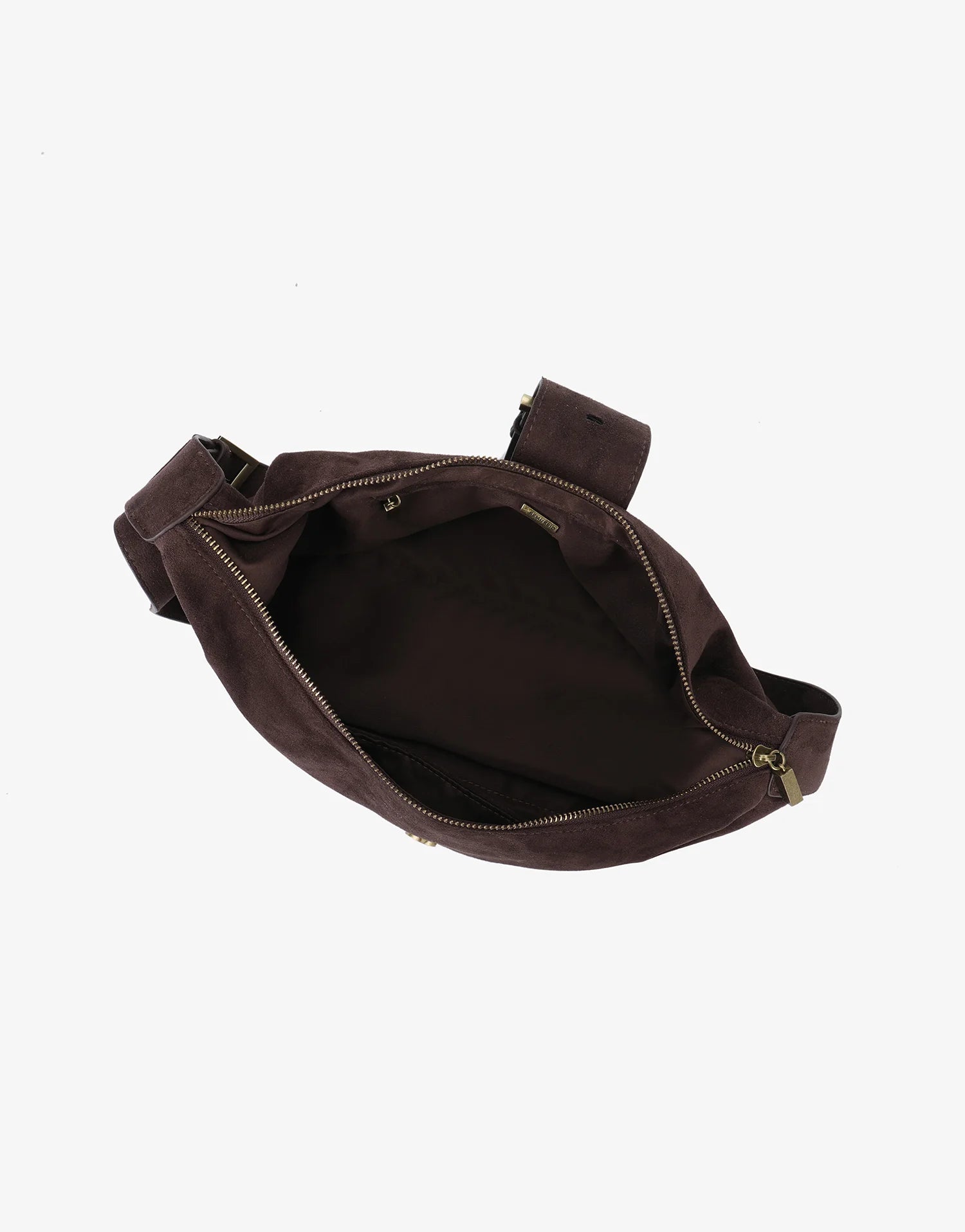 REMI/REID SANA SHOULDER FAUX SUEDE BAG - CHOCOLATE