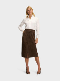 Button Down SF white Lyocel shirt with flared collar, concealed placket, and French cuffs. Tailored fit.