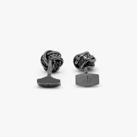 TATEOSSIAN CUFF LINKS - KNOT STUD SET WITH GUNMETAL PLATED BASE METAL