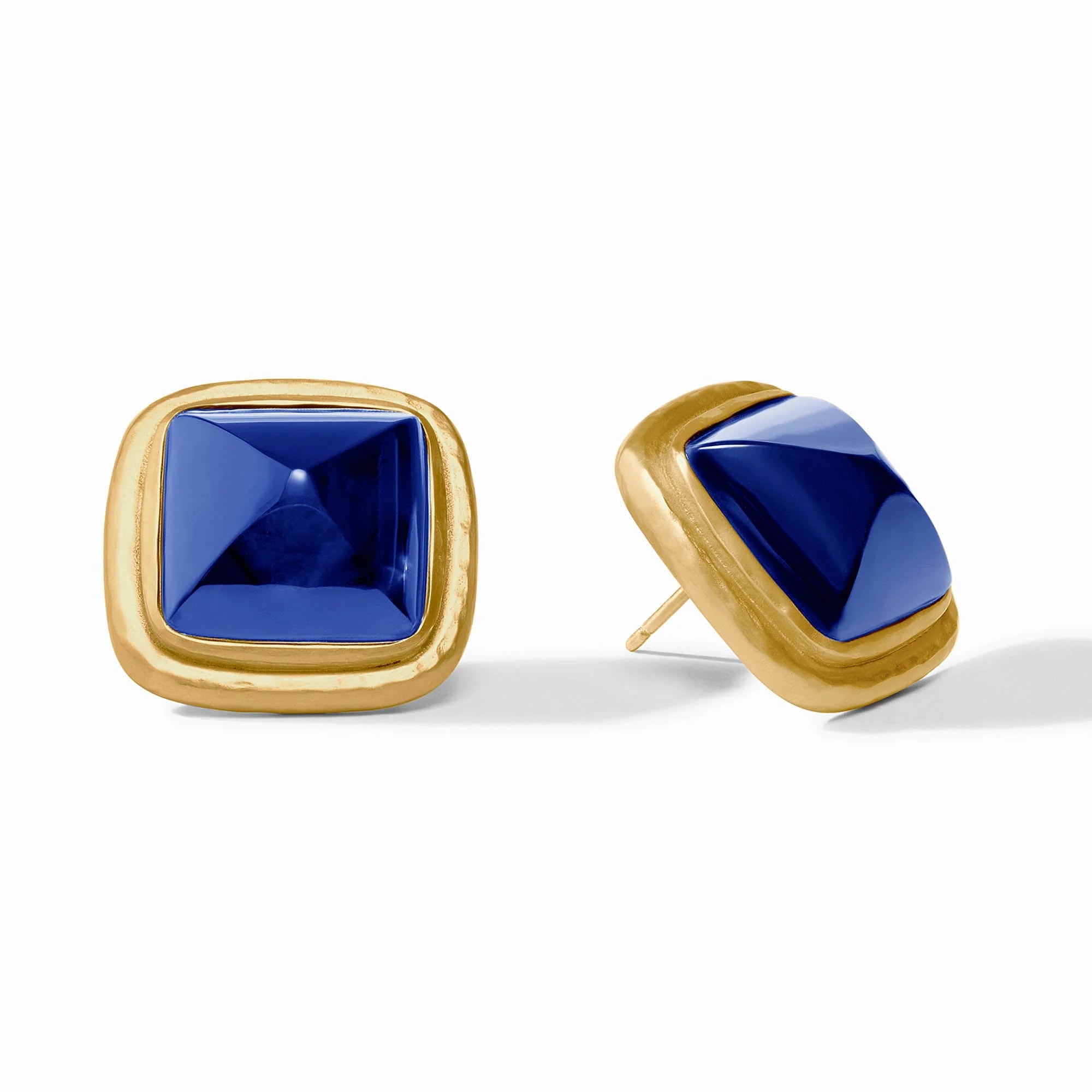 JULIE VOS SAHARA STONE STUD - IRIDESCENT SAPPHIRE BLUE