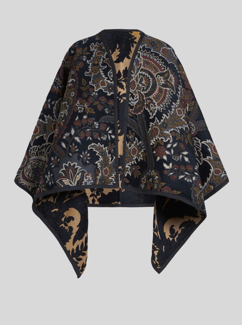 ETRO EMBROIDERED REVERSIBLE CAPE - MULTICOLOR