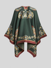 ETRO EMBROIDERED FLORAL CAPE - GREEN