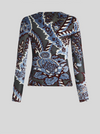 ETRO FLORAL TOP - LIGHT BLUE AND GREY