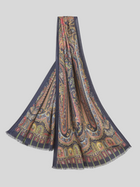 ETRO CASHMERE & SILK SCARF - BLUE