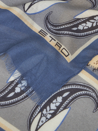 ETRO NEUTRA SCARF - PALE BLUE LEAVES