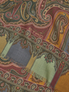 ETRO WOOL & SILK SCARF - GREEN / BORDEAUX