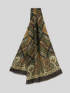 ETRO WOOL & SILK SCARF - OLIVE PLAID