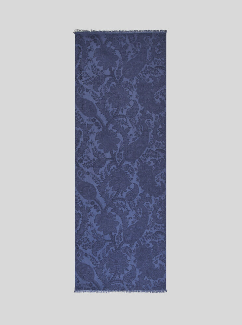 ETRO DOUBLE SIDED SCARF - NAVY FLORAL