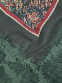 ETRO DOUBLE SIDED SCARF - GREEN FLORAL