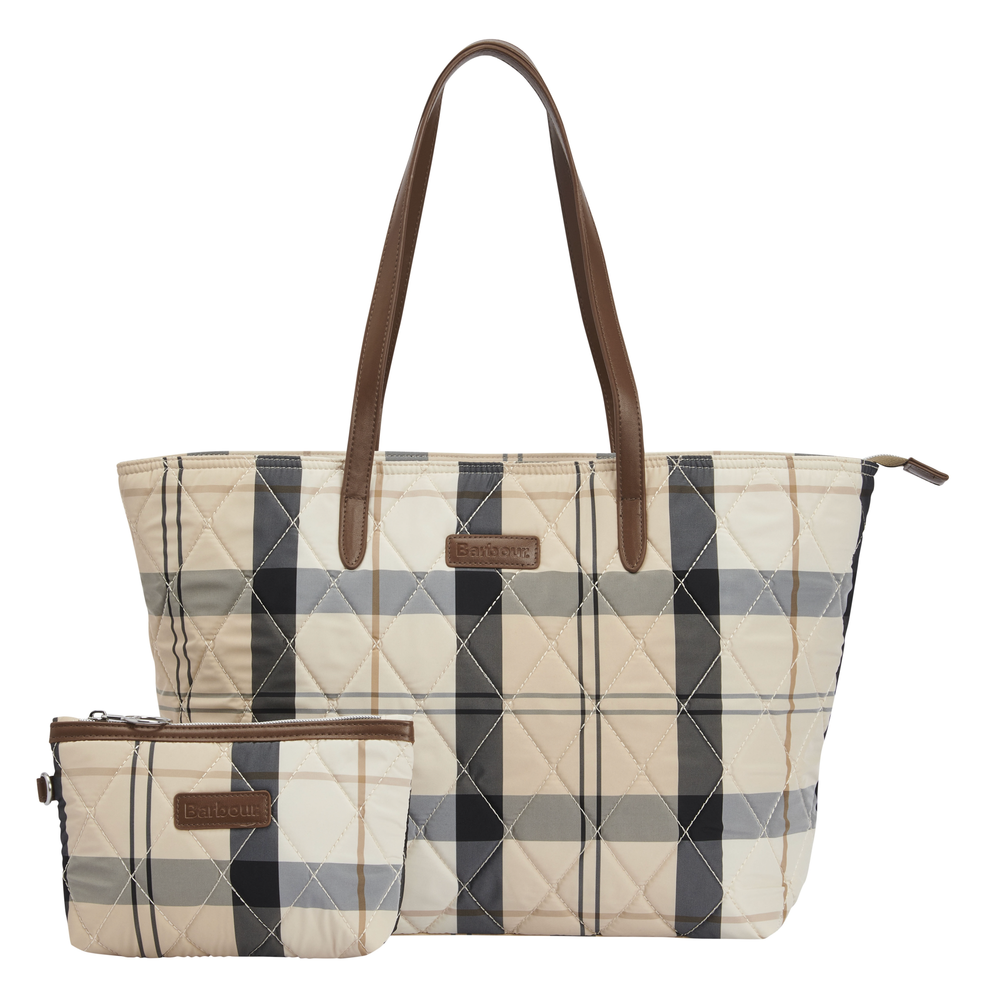 BARBOUR WETHERHAM QUILTED TARTAN BAG - SAFARI TARTAN