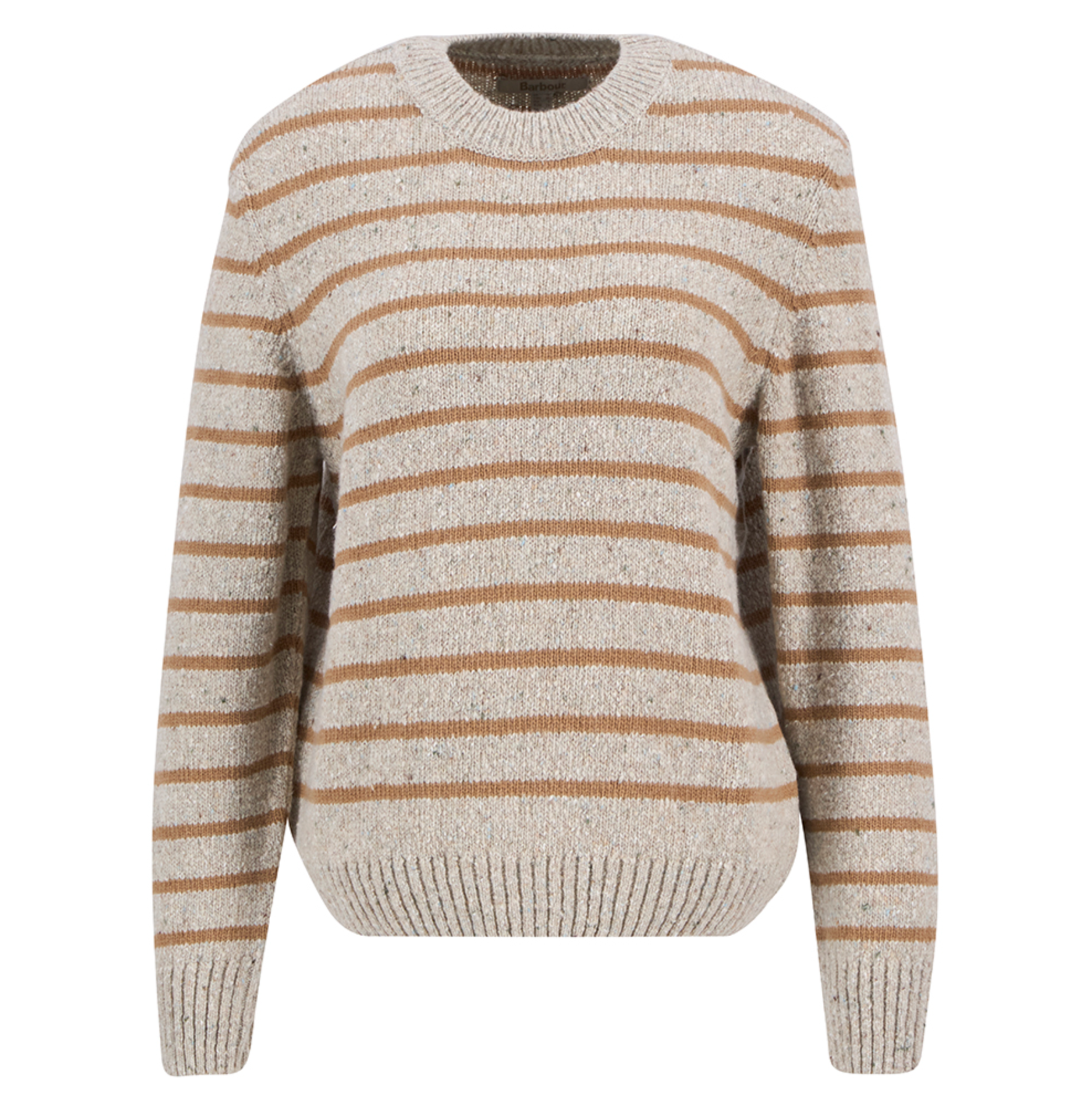 BARBOUR CLAYDON KNITTED WOMEN'S SWEATER - OATMEAL STRIPE