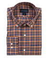 SCOTT BARBER PREP TWILL CHECK MEN’S SHIRT - NAVY