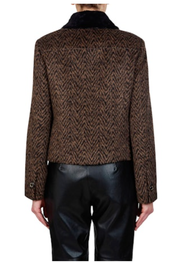 PUROTATTO CHEVRON JACKET - BROWN & BLACK