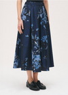 ROSSO 35 FLORAL TAFFETA SKIRT - NAVY