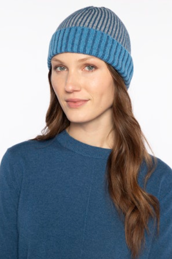 KINROSS PLAITED RIB HAT - SAPPHIRE
