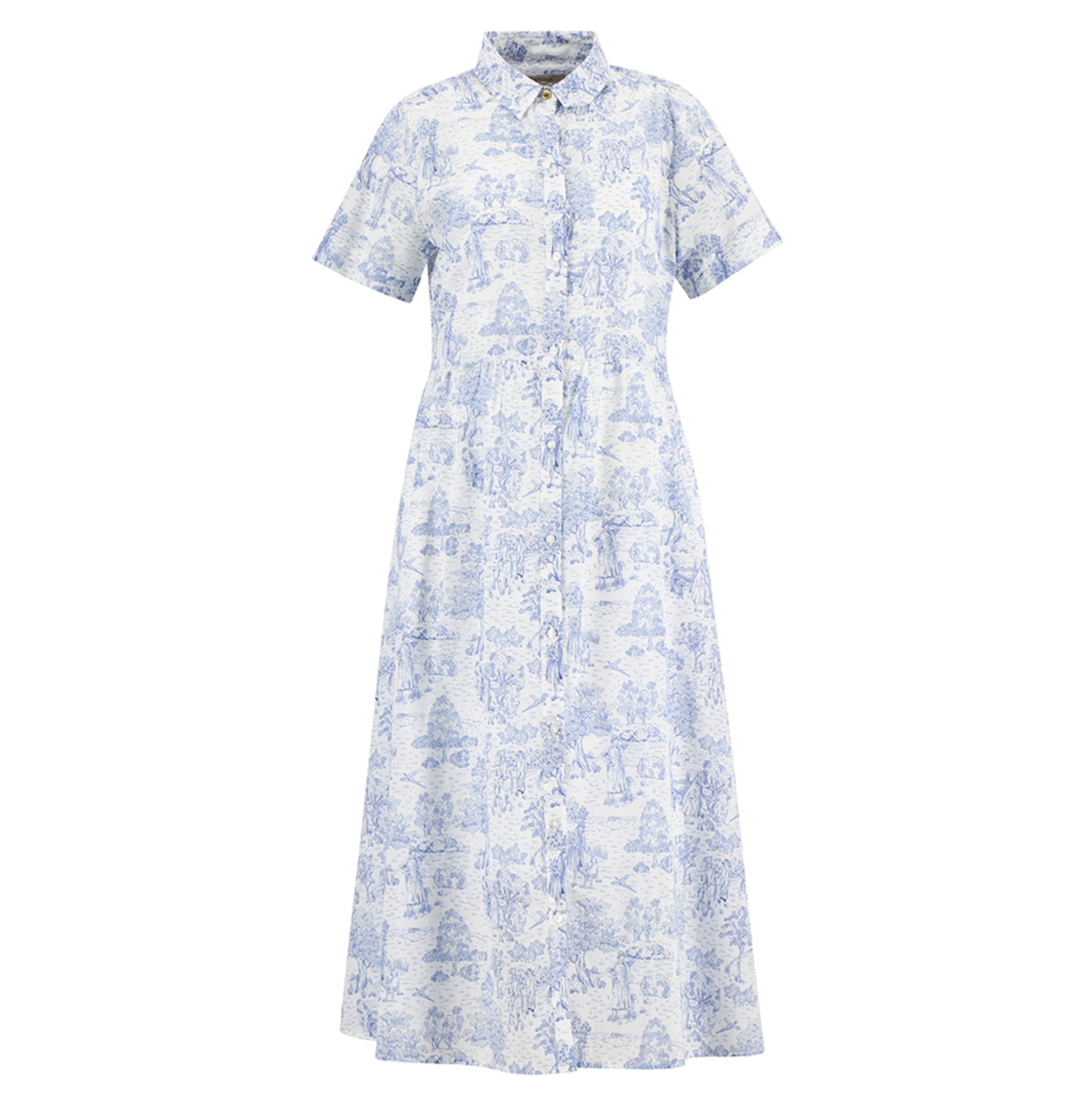 BARBOUR WISTERIA MIDI DRESS - INK BLUE PRINT