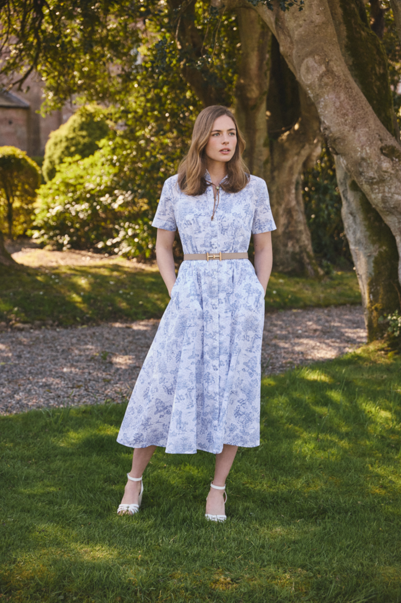BARBOUR WISTERIA MIDI DRESS - INK BLUE PRINT