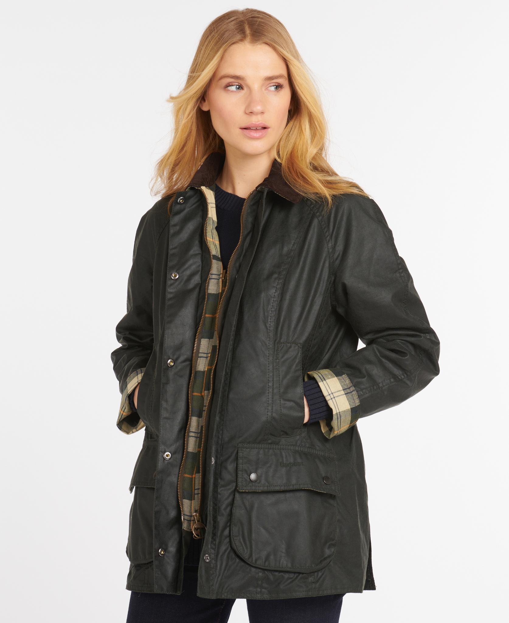 BARBOUR BEADNELL WOMEN'S WAXED JACKET - SAGE