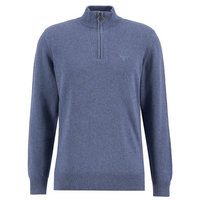 BARBOUR COTTON HALF ZIP SWEATER - DUSK BLUE