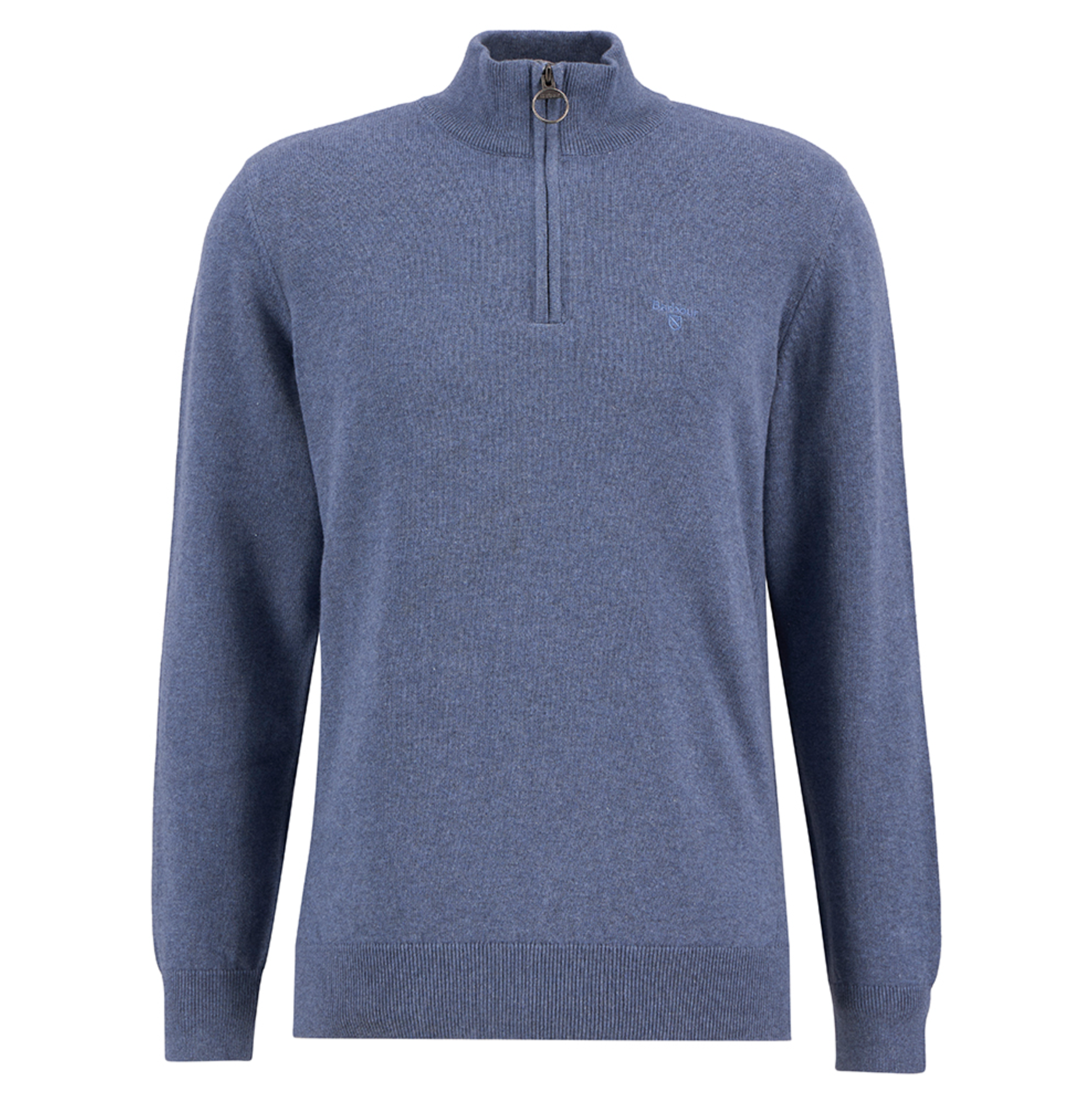 BARBOUR COTTON HALF ZIP SWEATER - DUSK BLUE