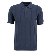 BARBOUR WELLBURN KNITTED POLO SHIRT - NAVY
