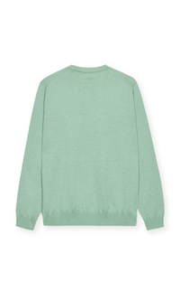 MAURIZIO BALDASSARI SUMMER CASHMERE CREW SWEATER - GREEN ALOE