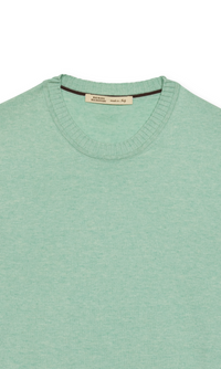 MAURIZIO BALDASSARI SUMMER CASHMERE CREW SWEATER - GREEN ALOE