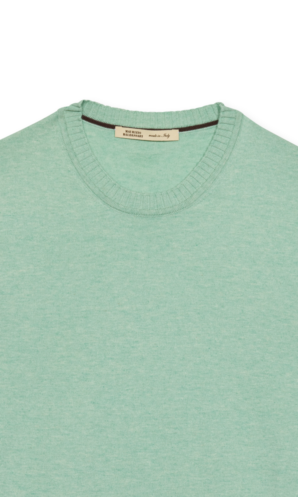MAURIZIO BALDASSARI SUMMER CASHMERE CREW SWEATER - GREEN ALOE