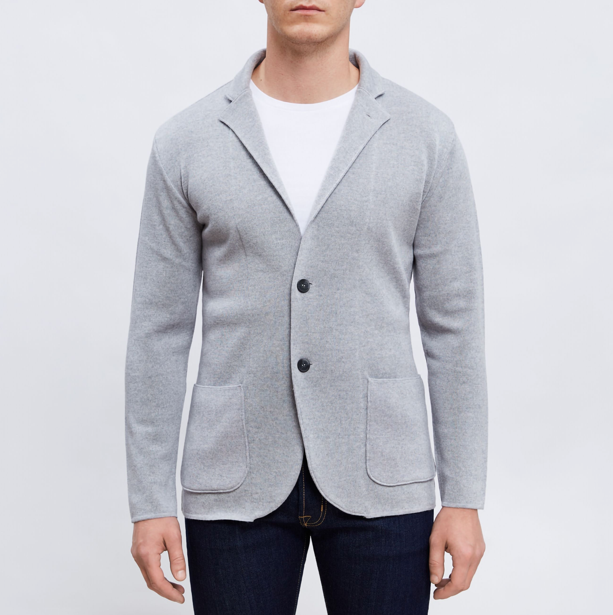 EMANUEL BERG PREMIUM 2 BUTTON SWACKET - LIGHT GREY