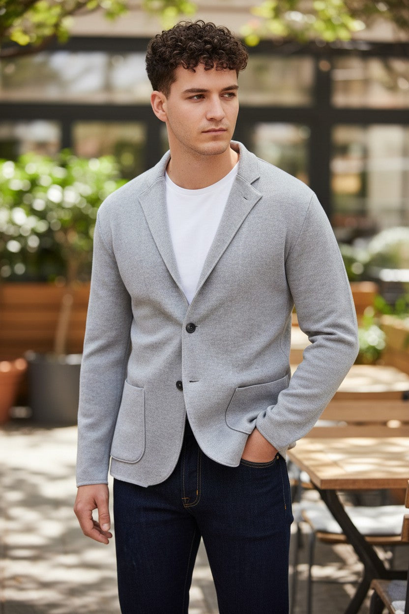 EMANUEL BERG PREMIUM 2 BUTTON SWACKET - LIGHT GREY