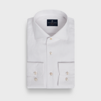 EMANUEL BERG SOLID LINEN PREMIUM LUXURY SHIRT - WHITE
