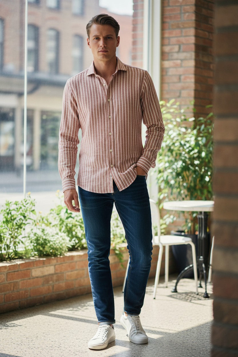 emanuel berg dress shirts Checked Cotton Twill Dress Shirt