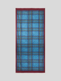 ETRO WOOL/SILK SCARF - MULTICOLOR ON BORDEAUX