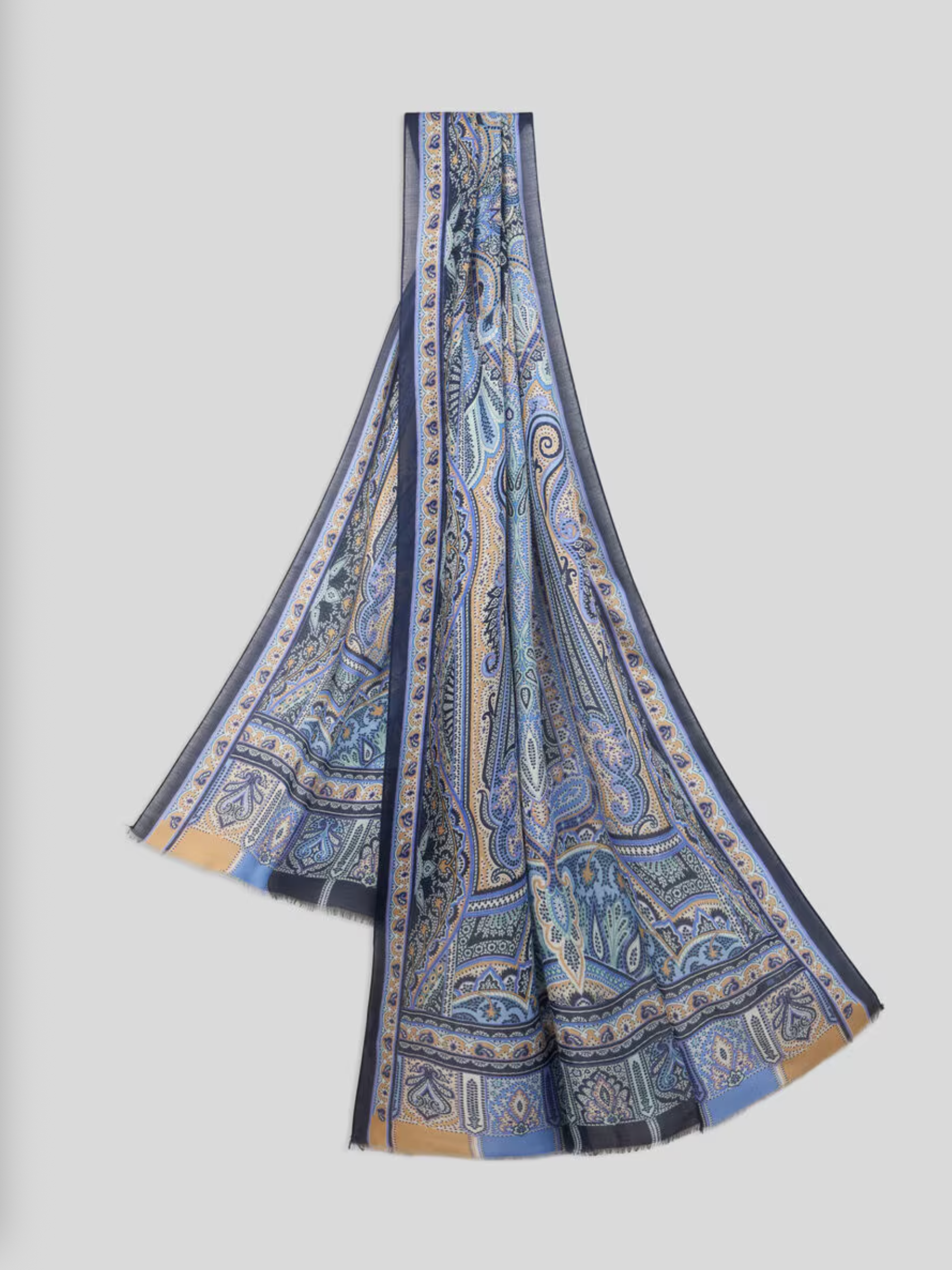 ETRO MODAL SCARF - MULTICOLOR ON BLUE