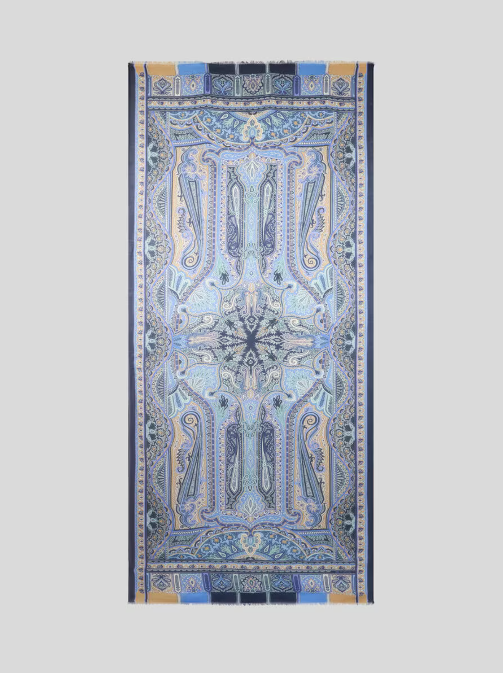 ETRO MODAL SCARF - MULTICOLOR ON BLUE