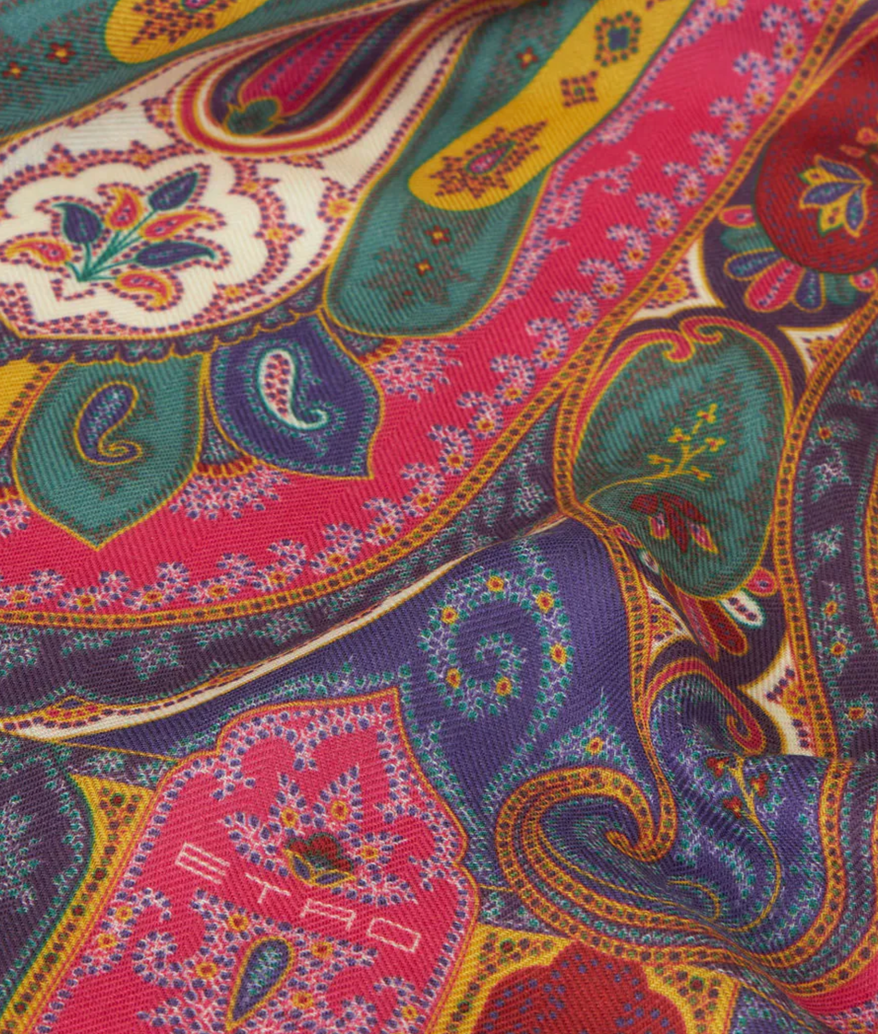 ETRO TOSCA CASHMERE/SILK SCARF - MULTICOLOR ON WHITE