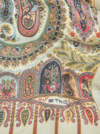ETRO CASHMERE/SILK SCARF - MULTICOLOR ON BEIGE