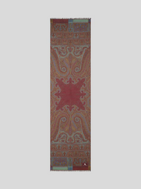 ETRO WOOL/SILK SCARF - MULTICOLOR ON BORDEAUX